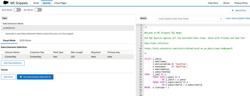 ๐ Check this out: MC Snippets, a tool and playground for Marketing Cloud devs! โจ