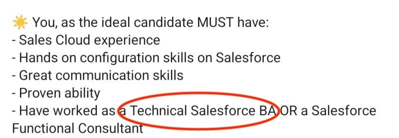 Darrell Gallegos has shared this recruitment offer he found for a "Technical Salesf...