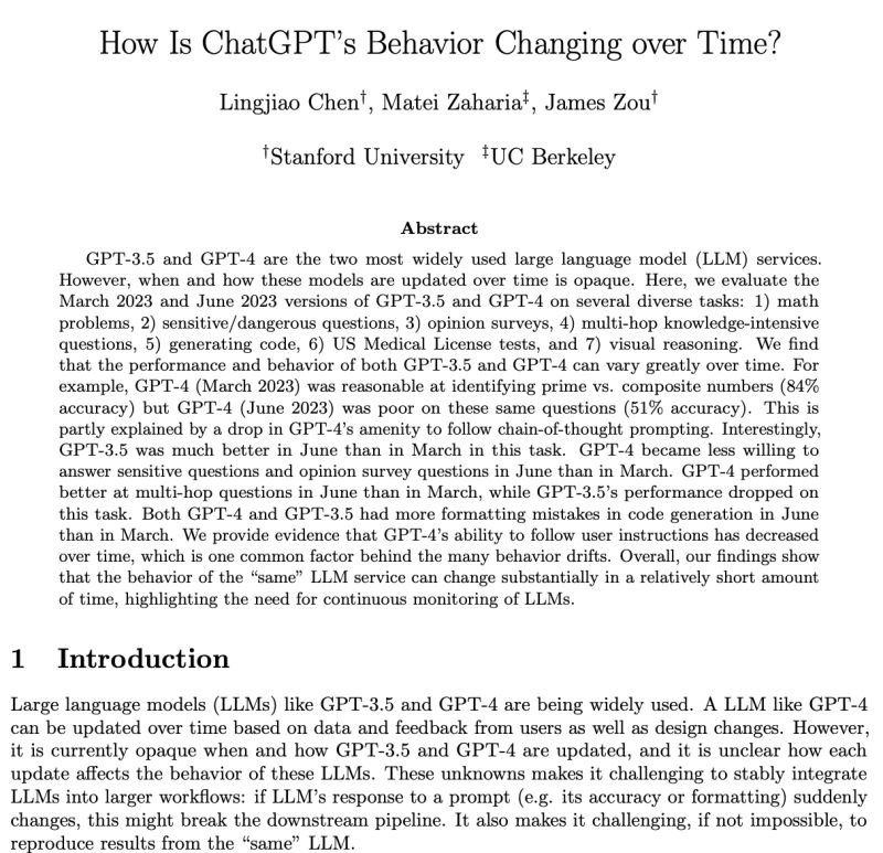 ๐ค Did you know that ChatGPT has been "silently degraded" over time?