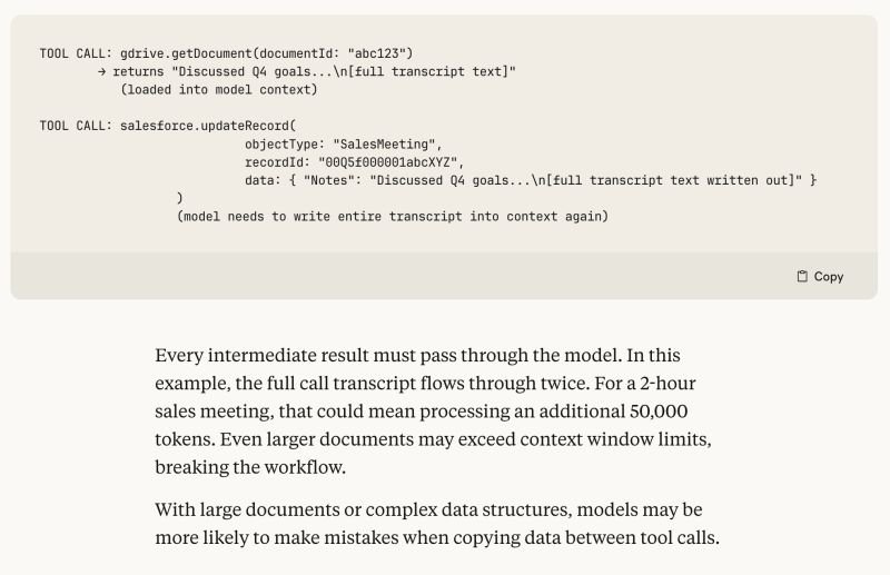 Funny how this article from Anthropic "Code execution with MCP: Building more effic...