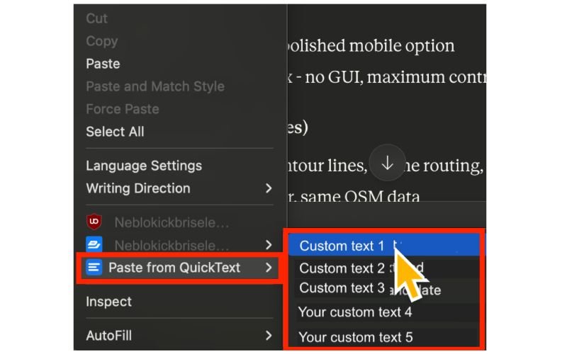 Here is one more browser extension I created: QuickText.