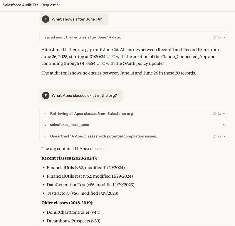 I've experimented Anthropic Claude with the Salesforce MCP Connector - ๐ thanks to...