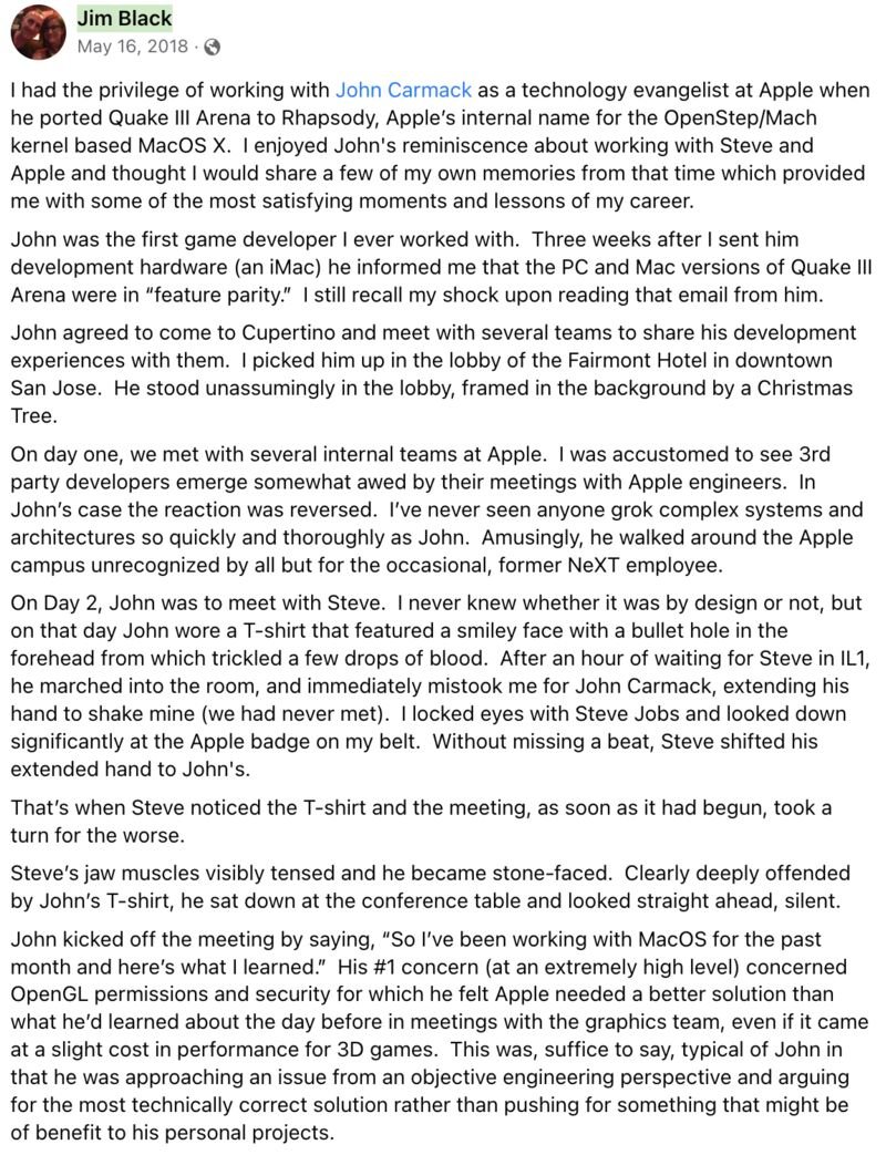 In the 90s, a meeting between Steve Jobs and John Carmack, two of the most importan...